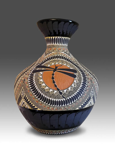 Rodney John Pottery | Narrow Neck Vase with Dragonfly