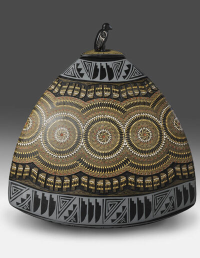 Rodney John Pottery | Pyramidal Pot with Raven Top